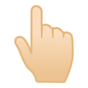 👆🏻 Emoji nach oben weisender Zeigefinger von hinten: helle Hautfarbe Google Android 10.0 March 2020 Feature Drop.
