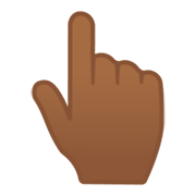 👆🏾 Emoji Dorso Da Mão Com Dedo Indicador Apontando Para Cima: Pele Morena Escura na Google Android 10.0 March 2020 Feature Drop.