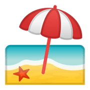🏖️ Emoji Strand mit Sonnenschirm Google Android 10.0 March 2020 Feature Drop.