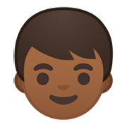 Emoji 👦🏾 Bambino: Carnagione Abbastanza Scura su Google Android 10.0 March 2020 Feature Drop.