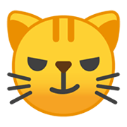 Emoji 😼 Gatto Con Sorriso Sarcastico su Google Android 10.0 March 2020 Feature Drop.