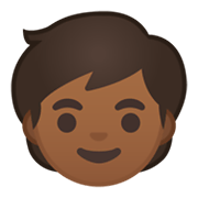 🧒🏾 Emoji Criança: Pele Morena Escura na Google Android 10.0 March 2020 Feature Drop.