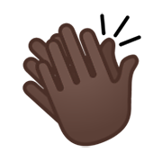 👏🏿 Emoji Mãos Aplaudindo: Pele Escura na Google Android 10.0 March 2020 Feature Drop.