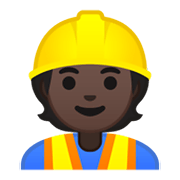 👷🏿 Emoji Trabalhador De Construção Civil: Pele Escura na Google Android 10.0 March 2020 Feature Drop.