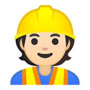 👷🏻 Emoji Bauarbeiter(in): helle Hautfarbe Google Android 10.0 March 2020 Feature Drop.
