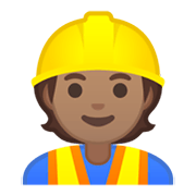 👷🏽 Emoji Trabalhador De Construção Civil: Pele Morena na Google Android 10.0 March 2020 Feature Drop.