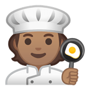 🧑🏽‍🍳 Emoji Chef De Cozinha: Pele Morena na Google Android 10.0 March 2020 Feature Drop.
