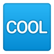 🆒 Emoji Wort „Cool“ in blauem Quadrat Google Android 10.0 March 2020 Feature Drop.