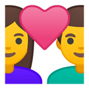 Emoji 👩‍❤️‍👨 Coppia Con Cuore: Donna E Uomo su Google Android 10.0 March 2020 Feature Drop.
