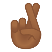 🤞🏾 Emoji Dedos Cruzados: Pele Morena Escura na Google Android 10.0 March 2020 Feature Drop.