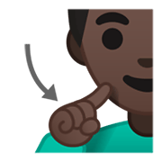 Emoji 🧏🏿‍♂️ Uomo Con Problemi Di Udito: Carnagione Scura su Google Android 10.0 March 2020 Feature Drop.