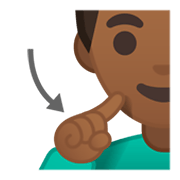 Emoji 🧏🏾‍♂️ Uomo Con Problemi Di Udito: Carnagione Abbastanza Scura su Google Android 10.0 March 2020 Feature Drop.