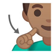 🧏🏽‍♂️ Emoji gehörloser Mann: mittlere Hautfarbe Google Android 10.0 March 2020 Feature Drop.