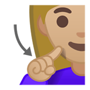 🧏🏼‍♀️ Emoji Mujer Sorda: Tono De Piel Claro Medio en Google Android 10.0 March 2020 Feature Drop.