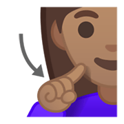 Emoji 🧏🏽‍♀️ Donna Con Problemi Di Udito: Carnagione Olivastra su Google Android 10.0 March 2020 Feature Drop.