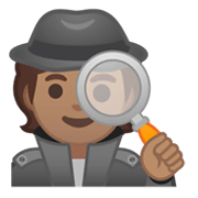Emoji 🕵🏽 Detective: Carnagione Olivastra su Google Android 10.0 March 2020 Feature Drop.