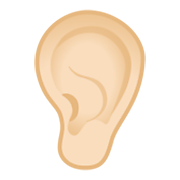 👂🏻 Emoji Ohr: helle Hautfarbe Google Android 10.0 March 2020 Feature Drop.