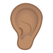 👂🏽 Emoji Ohr: mittlere Hautfarbe Google Android 10.0 March 2020 Feature Drop.
