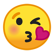 Emoji 😘 Faccina Che Manda Un Bacio su Google Android 10.0 March 2020 Feature Drop.