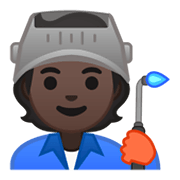 🧑🏿‍🏭 Emoji Operario: Tono De Piel Oscuro en Google Android 10.0 March 2020 Feature Drop.