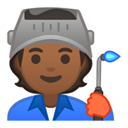 🧑🏾‍🏭 Emoji Fabrikarbeiter(in): mitteldunkle Hautfarbe Google Android 10.0 March 2020 Feature Drop.