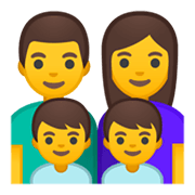 👨‍👩‍👦‍👦 Emoji Familia: Hombre, Mujer, Niño, Niño en Google Android 10.0 March 2020 Feature Drop.