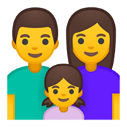 👨‍👩‍👧 Emoji Familie: Mann, Frau und Mädchen Google Android 10.0 March 2020 Feature Drop.