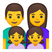 Émoji 👨‍👩‍👧‍👧 Famille : Homme, Femme, Fille Et Fille sur Google Android 10.0 March 2020 Feature Drop.