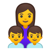Émoji 👩‍👦‍👦 Famille : Femme, Garçon Et Garçon sur Google Android 10.0 March 2020 Feature Drop.