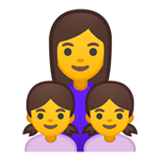 👩‍👧‍👧 Emoji Familia: Mujer, Niña, Niña en Google Android 10.0 March 2020 Feature Drop.