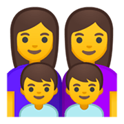 👩‍👩‍👦‍👦 Emoji Família: Mulher, Mulher, Menino E Menino na Google Android 10.0 March 2020 Feature Drop.