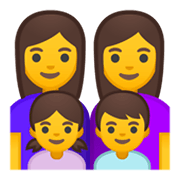 👩‍👩‍👧‍👦 Emoji Familia: Mujer, Mujer, Niña, Niño en Google Android 10.0 March 2020 Feature Drop.