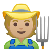 🧑🏼‍🌾 Emoji Agricultor: Pele Morena Clara na Google Android 10.0 March 2020 Feature Drop.