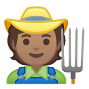 🧑🏽‍🌾 Emoji Agricultor: Pele Morena na Google Android 10.0 March 2020 Feature Drop.