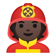 🧑🏿‍🚒 Emoji Feuerwehrmann/-frau: dunkle Hautfarbe Google Android 10.0 March 2020 Feature Drop.