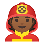 🧑🏾‍🚒 Emoji Bombeiro: Pele Morena Escura na Google Android 10.0 March 2020 Feature Drop.