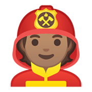Emoji 🧑🏽‍🚒 Pompiere: Carnagione Olivastra su Google Android 10.0 March 2020 Feature Drop.
