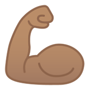 💪🏽 Emoji Bíceps: Pele Morena na Google Android 10.0 March 2020 Feature Drop.