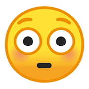 Emoji 😳 Faccina Imbarazzata su Google Android 10.0 March 2020 Feature Drop.