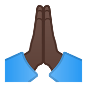 🙏🏿 Emoji Manos En Oración: Tono De Piel Oscuro en Google Android 10.0 March 2020 Feature Drop.