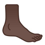 🦶🏿 Emoji Fuß: dunkle Hautfarbe Google Android 10.0 March 2020 Feature Drop.