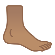 🦶🏽 Emoji Fuß: mittlere Hautfarbe Google Android 10.0 March 2020 Feature Drop.