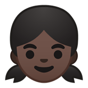 👧🏿 Emoji Niña: Tono De Piel Oscuro en Google Android 10.0 March 2020 Feature Drop.