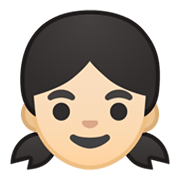 👧🏻 Emoji Mädchen: helle Hautfarbe Google Android 10.0 March 2020 Feature Drop.