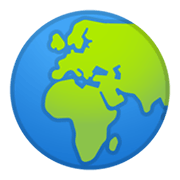 Émoji 🌍 Globe Tourné Sur L’Afrique Et L’Europe sur Google Android 10.0 March 2020 Feature Drop.