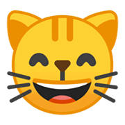 😸 Emoji Rosto De Gato Sorrindo Com Olhos Sorridentes na Google Android 10.0 March 2020 Feature Drop.