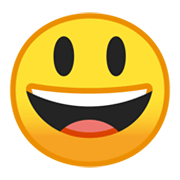 Emoji 😃 Faccina Con Un Gran Sorriso E Occhi Spalancati su Google Android 10.0 March 2020 Feature Drop.