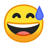 😅 Emoji Rosto Risonho Com Gota De Suor na Google Android 10.0 March 2020 Feature Drop.