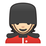 💂🏻 Emoji Wachmann/Wachfrau: helle Hautfarbe Google Android 10.0 March 2020 Feature Drop.