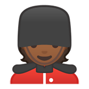 Emoji 💂🏾 Guardia: Carnagione Abbastanza Scura su Google Android 10.0 March 2020 Feature Drop.